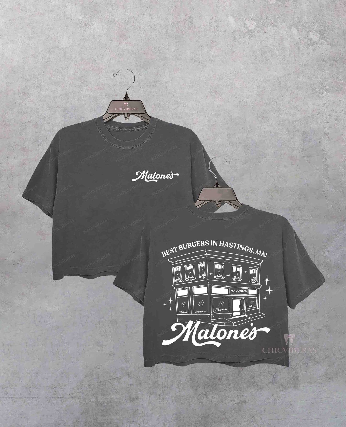 Malone's Bar Off Campus Two-sided Crop Shirt
