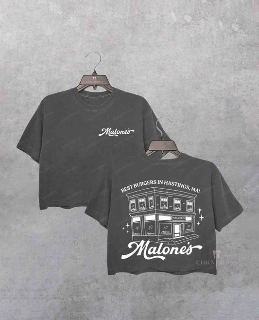 Malone's Bar Off Campus Two-sided Crop Shirt