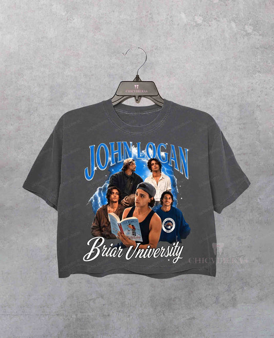 John Logan Briar University Hockey Romance Bookish Crop Shirt
