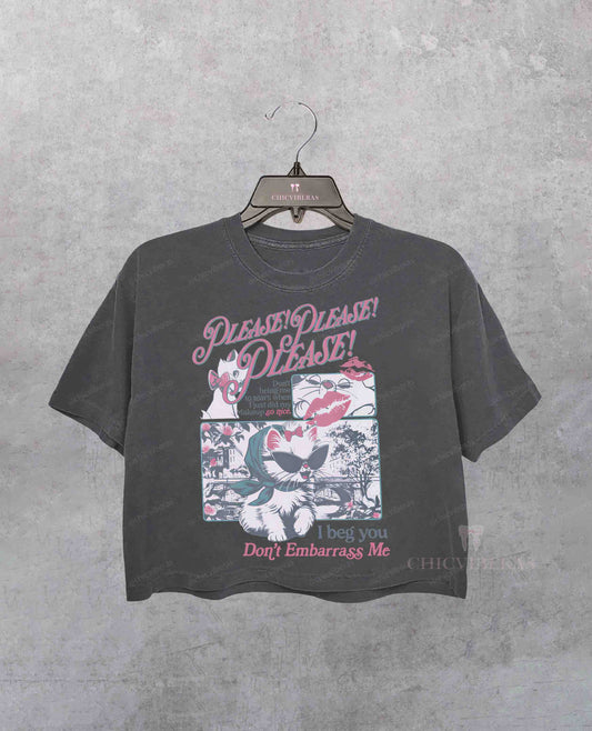 Retro Marie Aristocats Please Please Please Sabrina Palmer Crop Shirt