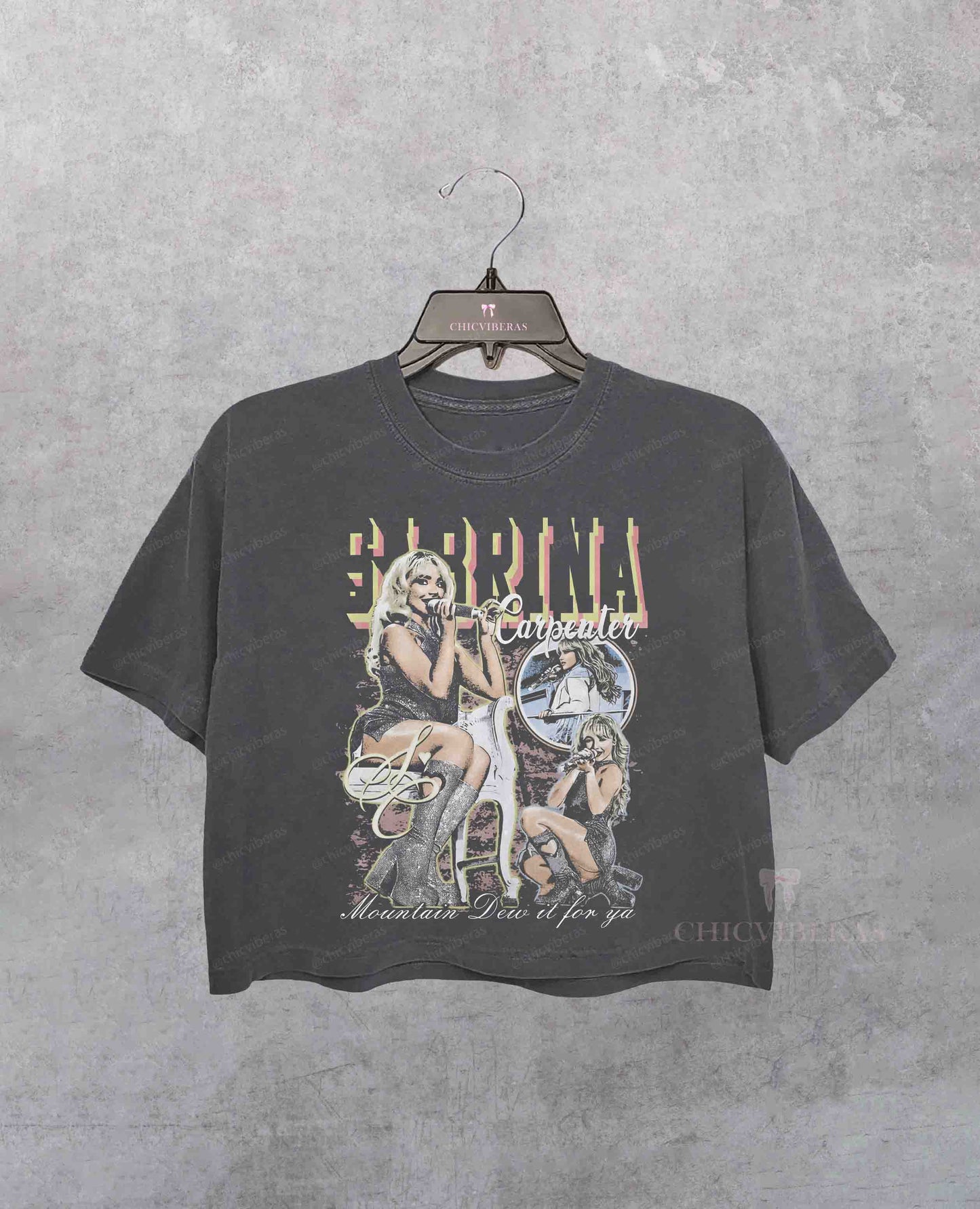 Sabrina Carpenter "Mountain Dew it for ya" Crop Shirt