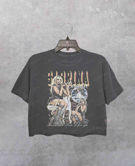 Sabrina Carpenter "Mountain Dew it for ya" Crop Shirt