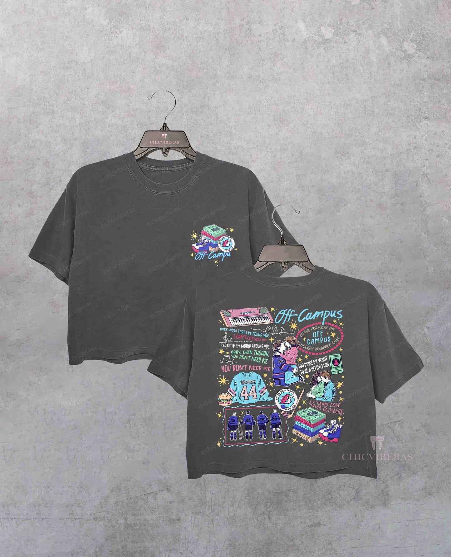 Off Campus Hockey Reading Lover Crop Shirt