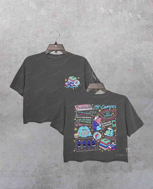Off Campus Hockey Reading Lover Crop Shirt