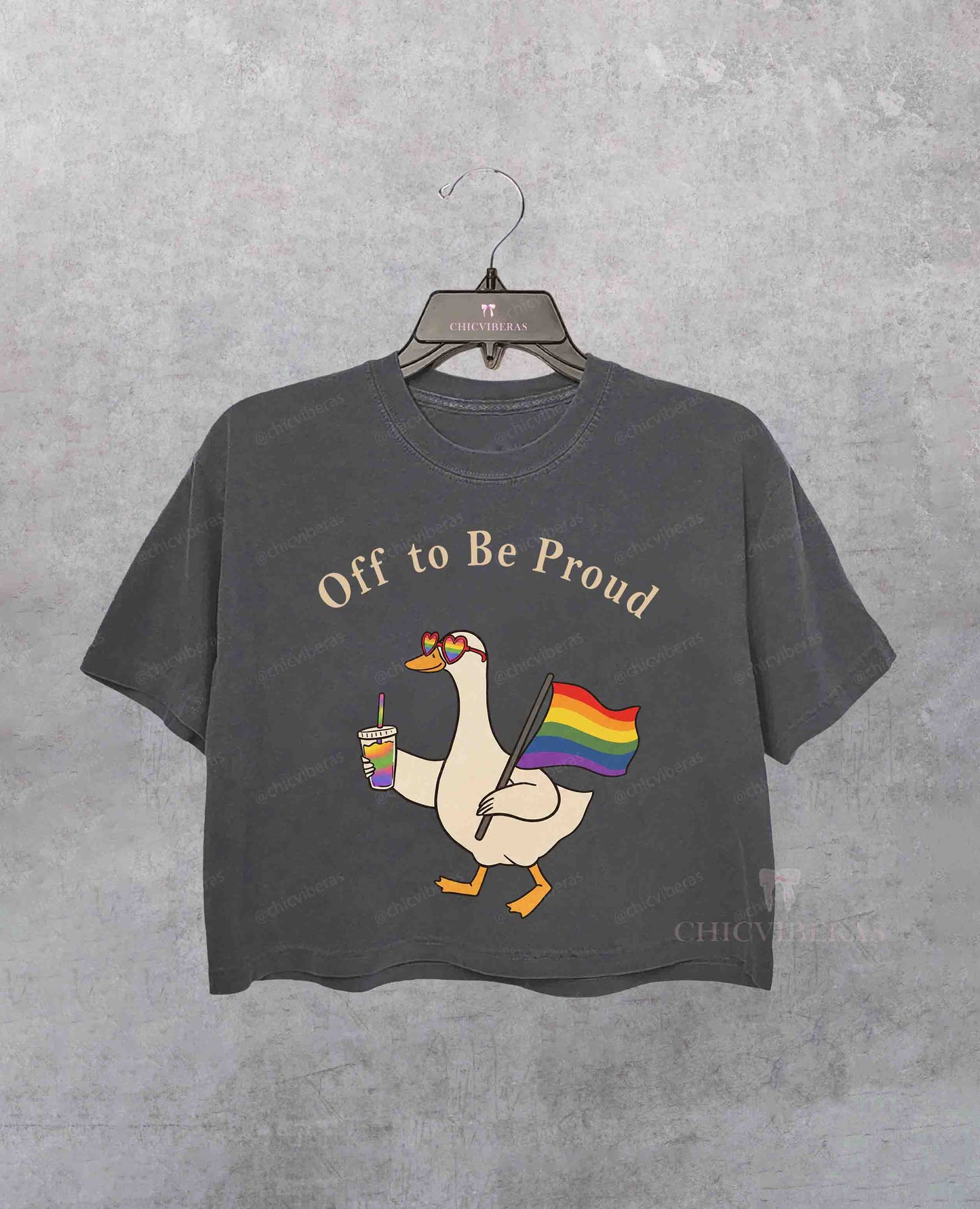 Off To Be Proud  LGBTQ Crop Shirt
