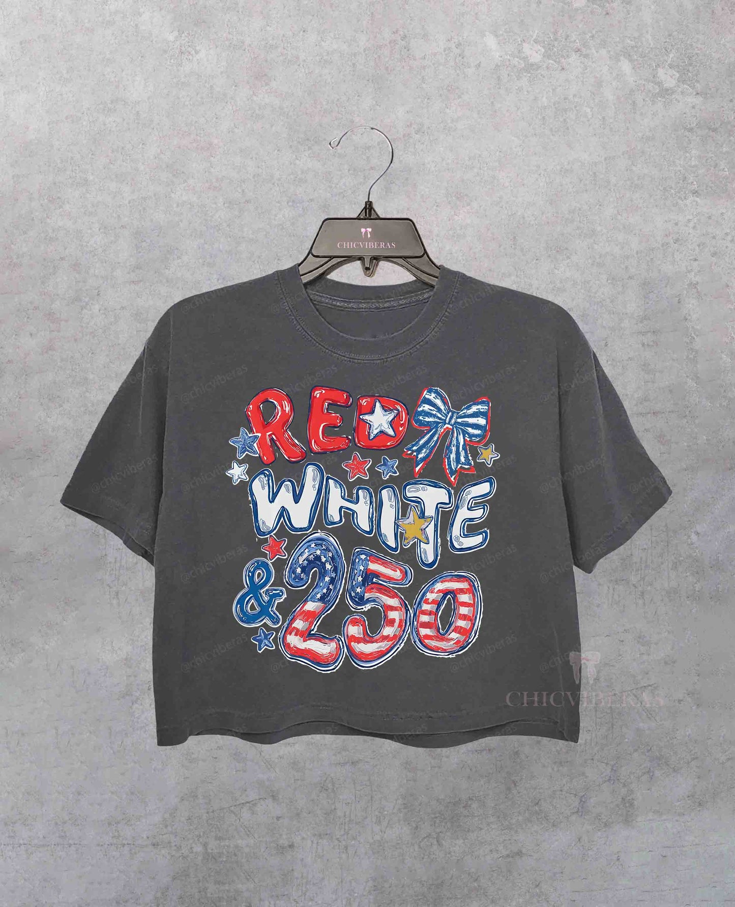 250th Anniversary Red White and 250 Crop Shirt