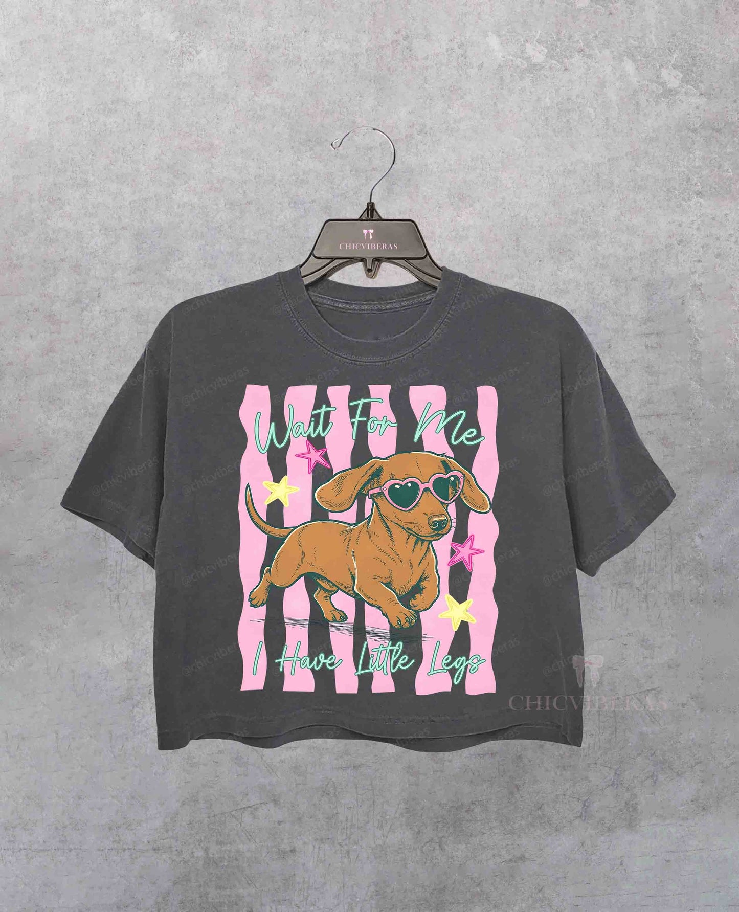 Wait For Me I Have Little Legs Wiener Dog Crop Shirt