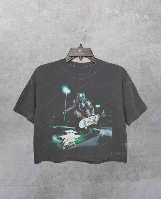 Limited Mando & Baby Yoda Crop Shirt