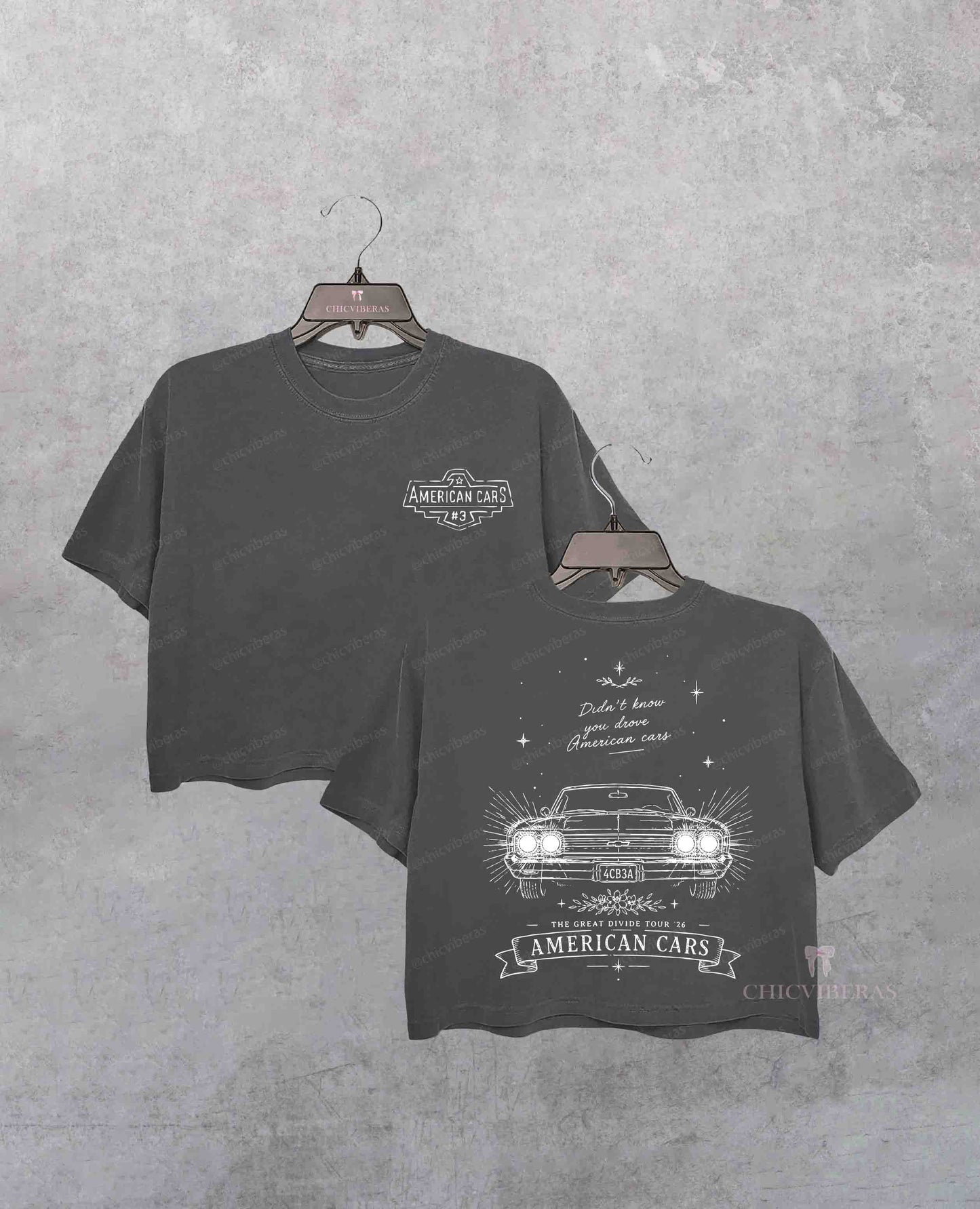 American Cars Lyric Divide 2026 Crop Shirt