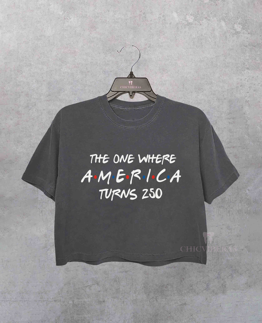 The One Where America Turns 250 Years Crop Shirt