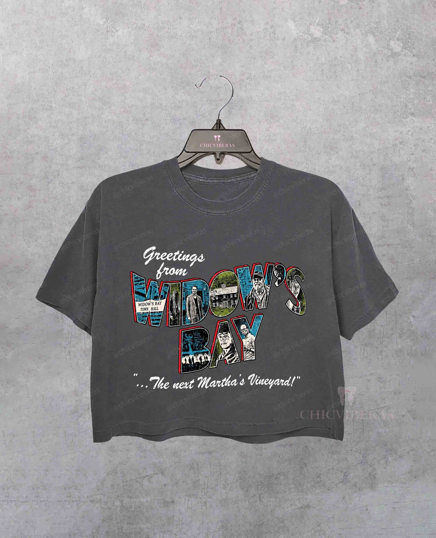 Greetings From Widow's Bay Horror Movie Crop Shirt