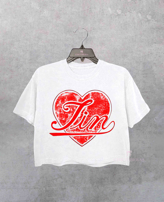 Jin kpop Heart Ringer Crop Shirt