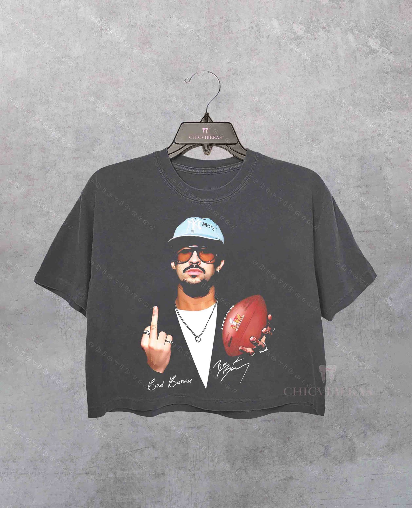 Middel Finger Bad Bunny Bowl LX 2026 Crop Shirt