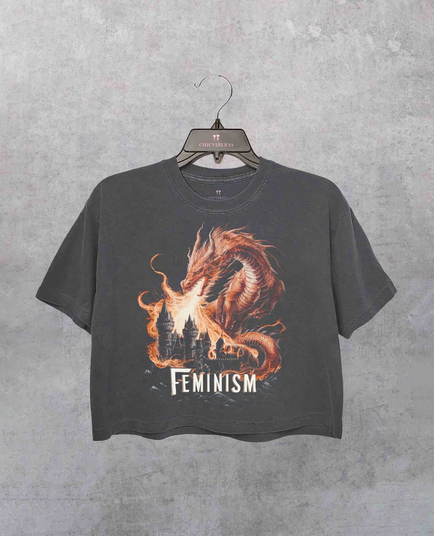 Feminism Dragon Crop Shirt