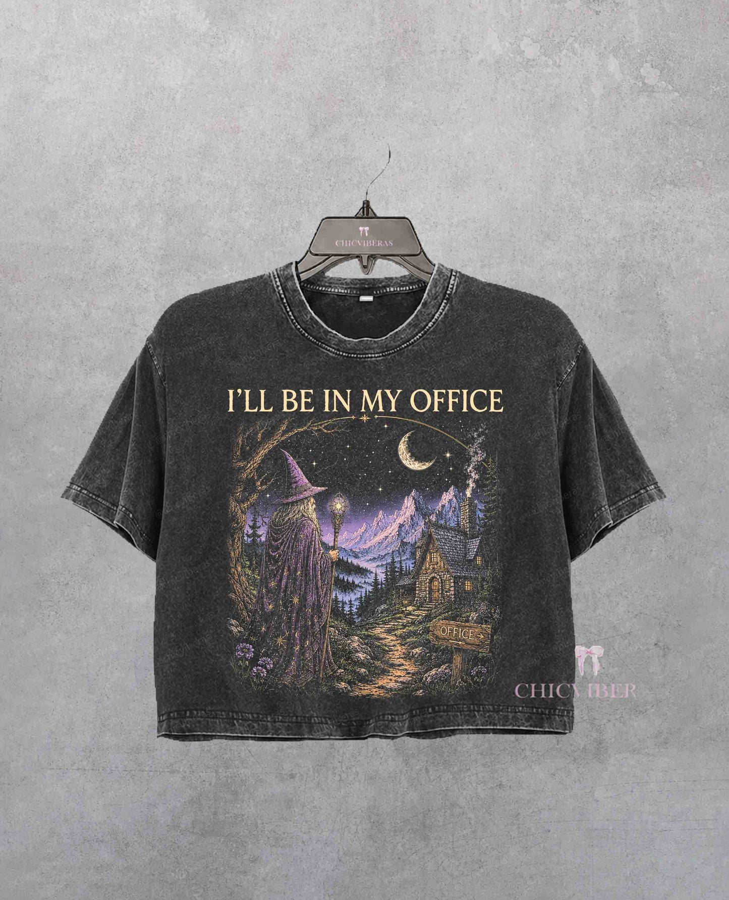 I'll Be In My Office Vintage Fantasy Wizard Crop Shirt