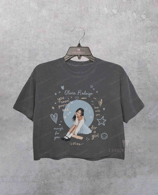 Olivia Rodrigo Inspired Pretty Sad Crop Shirt