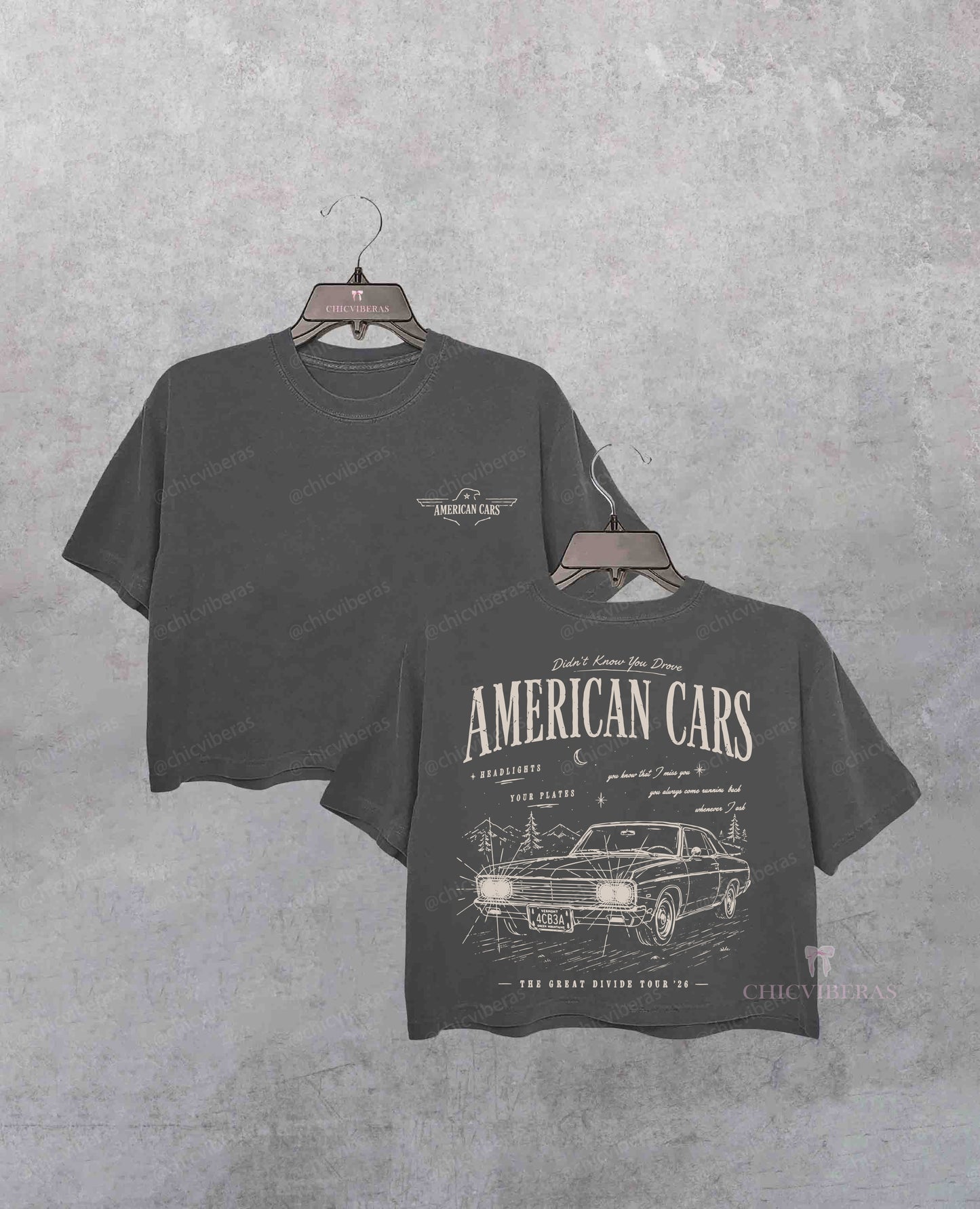 American Cars Folk Music Song Lyrics Inspired Crop Shirt