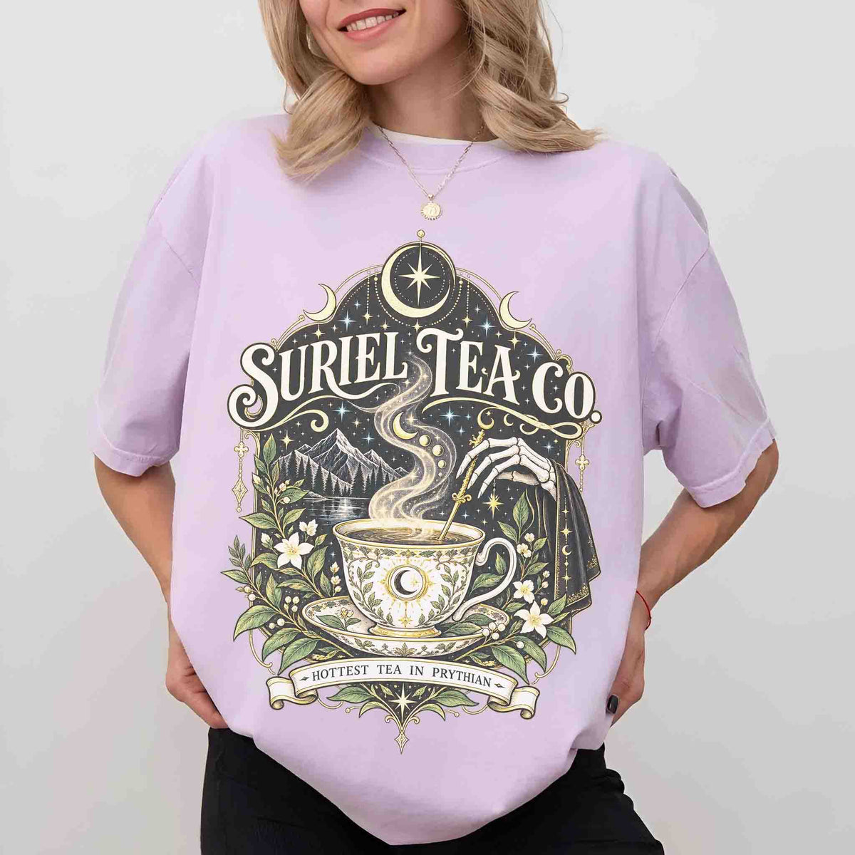 Suriel Tea Co Hottest Tea in Prythian Floral Tee