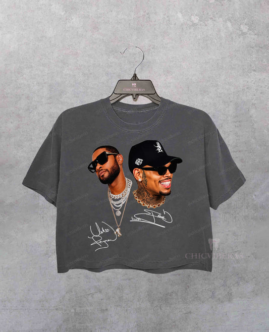 Limited Chris Brown Usher R&B Tour 2026 Crop Shirt