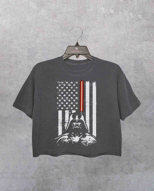 Star Wars Flag Darth Vader Crop Shirt