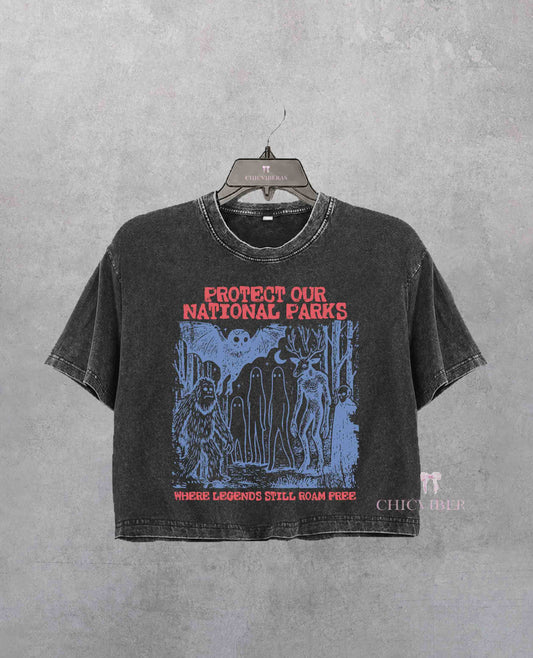 Protect Our National Parks Camping Hiking Crop Shirt