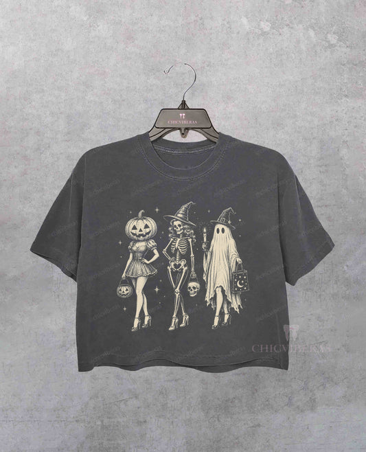 Halloween Spooky Girl Squad Crop Shirt