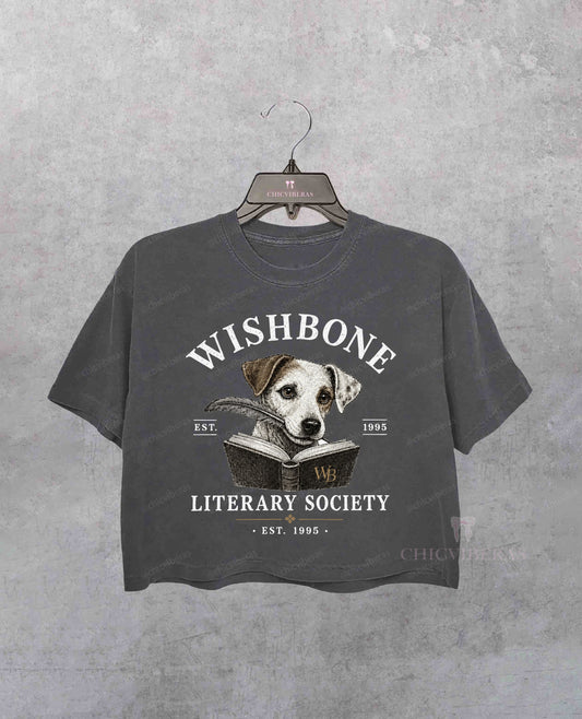 Wishbone Dog Vintage Literary Society Crop Shirt