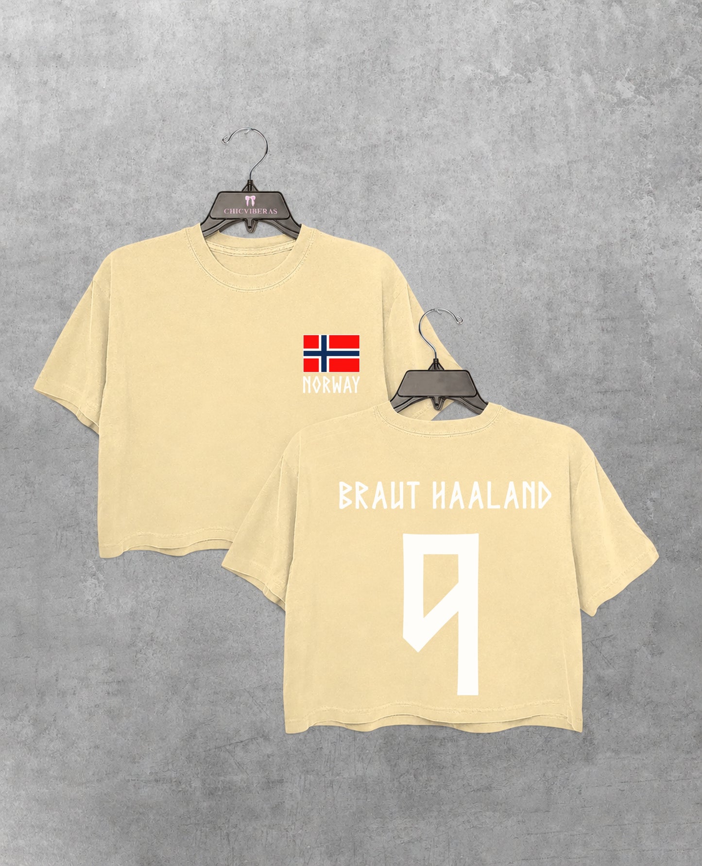 Retro Haaland 9 Norway Soccer Crop Shirt