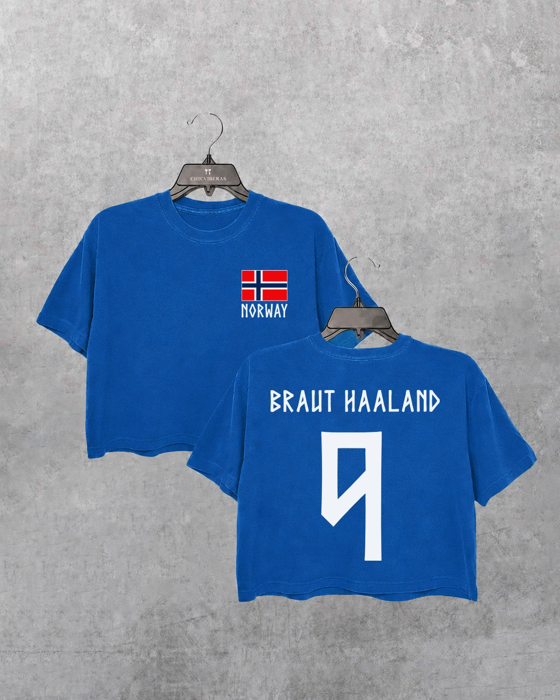 Retro Haaland 9 Norway Soccer Crop Shirt