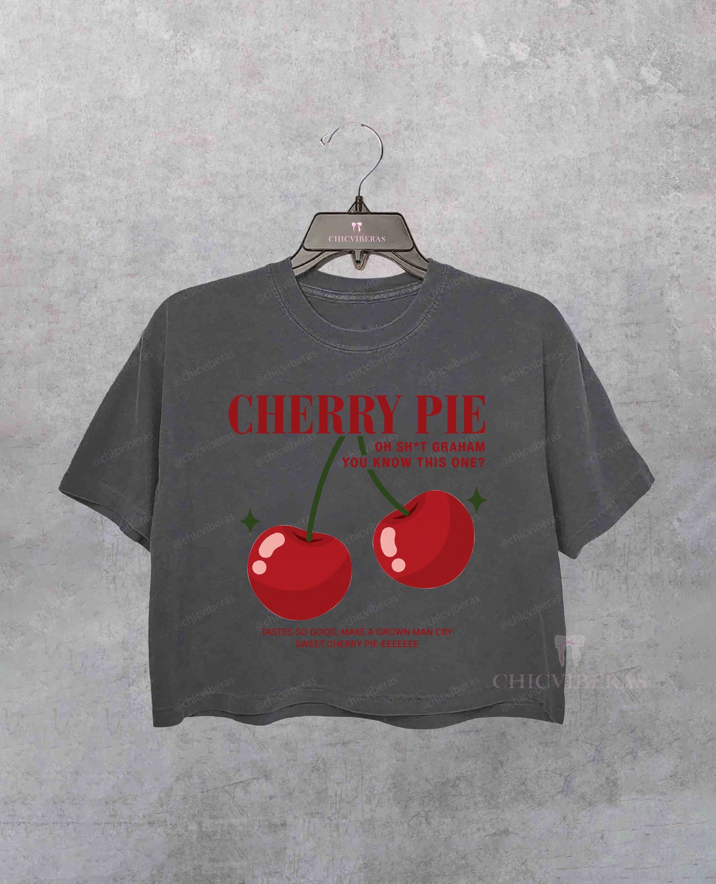 Sweet Cherry Pie Off Campus Crop Shirt
