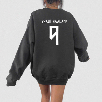 Retro Haaland 9 Norway Soccer Crewneck