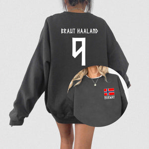 Retro Haaland 9 Norway Soccer Crewneck