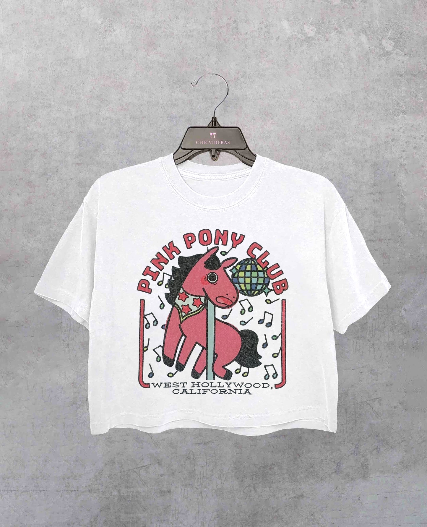 Pink Pony Club Glitter Crop Shirt