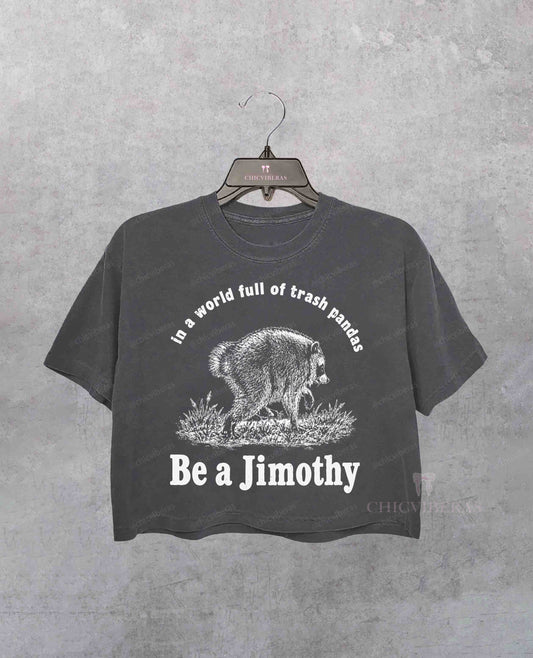 Be A Jimothy Raccoon In A World Full Of Trash Pandas Crop Shirt