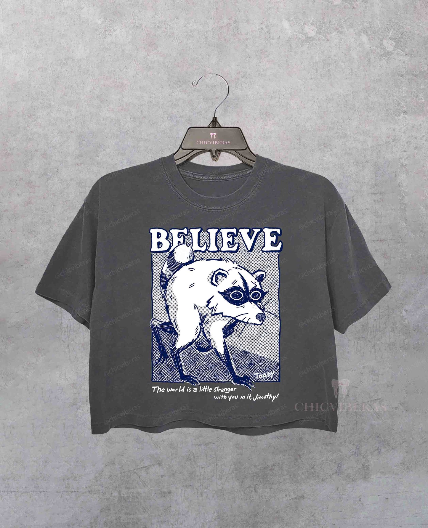 JIMOTHY BELIEVE Seattle Raccoon Cryptid Crop Shirt
