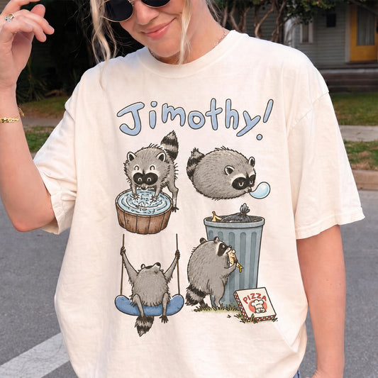 Cute Jimothy Raccoon Cottagecore Aesthetic Crop Shirt