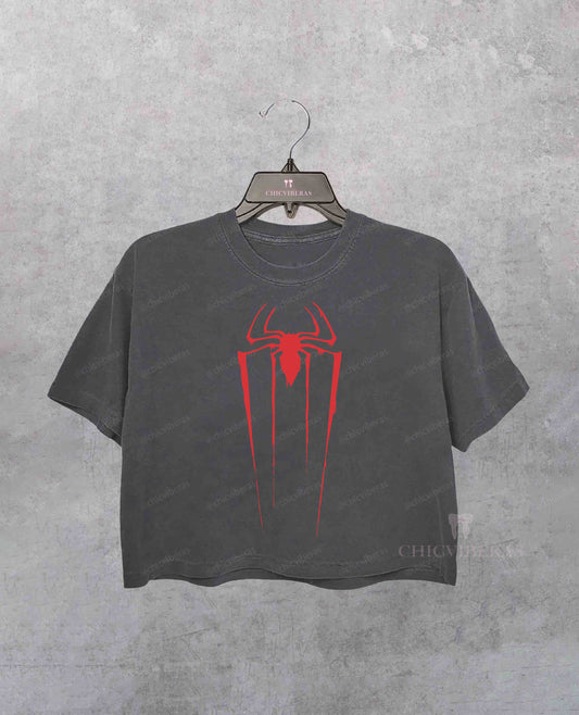 Vintage Spider Hero 90s Styles Crop Shirt