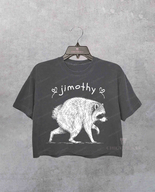 Jimothy Raccoon Seattle Short Spine Raccoon Crop Shirt