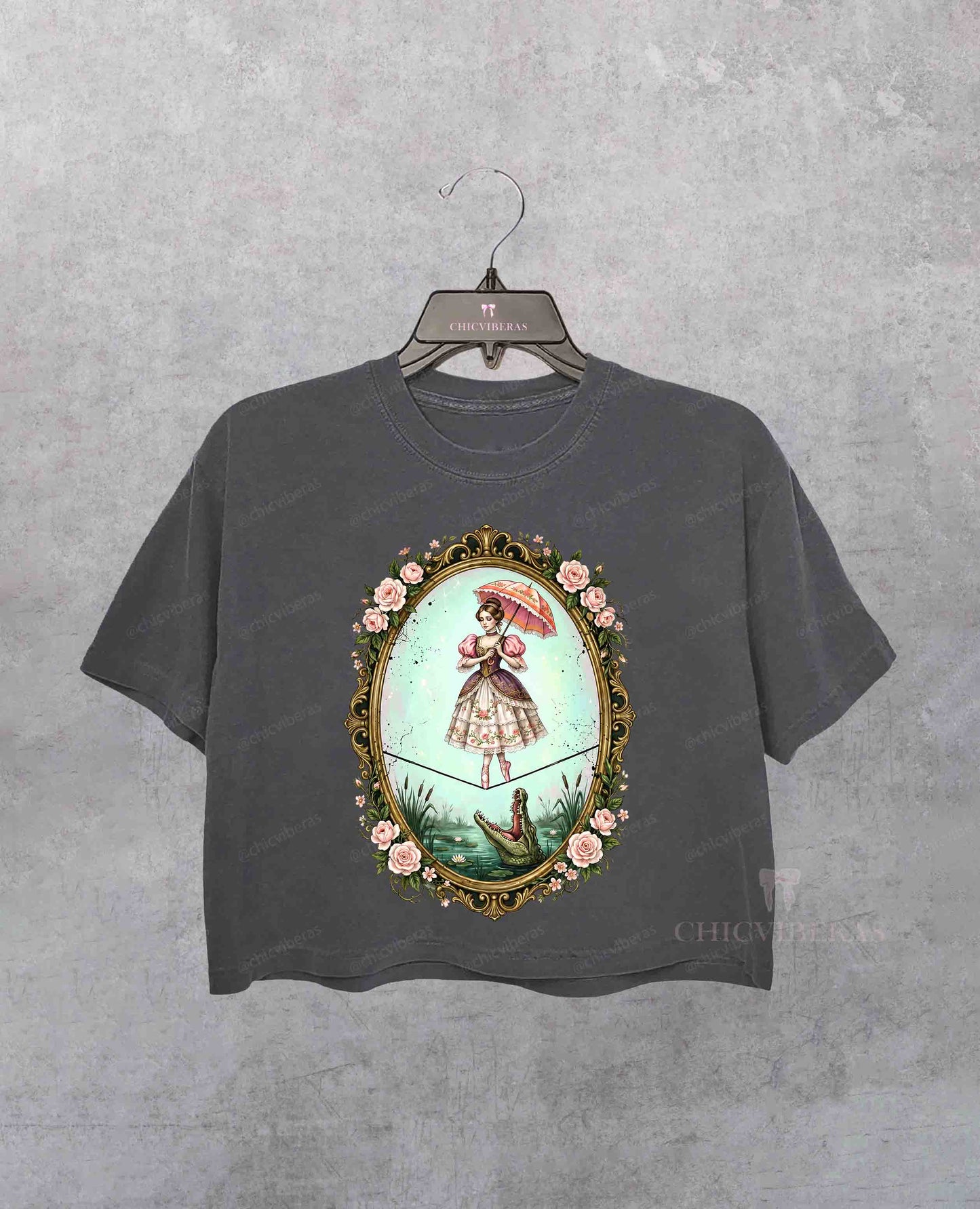 Vintage Haunted Mansion Tightrope Girl Crop Shirt