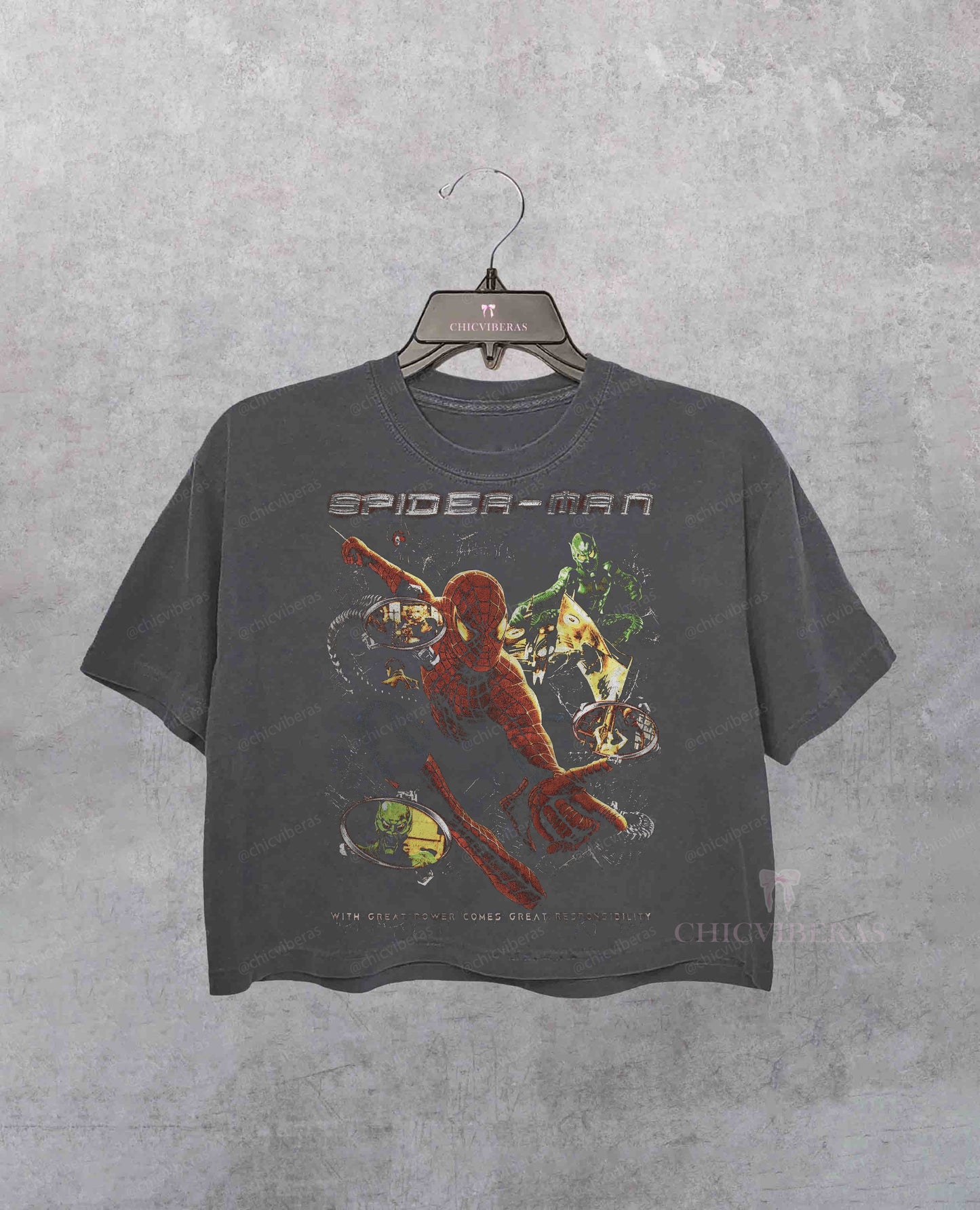 Retro 90's Spider Hero Homage Crop Shirt