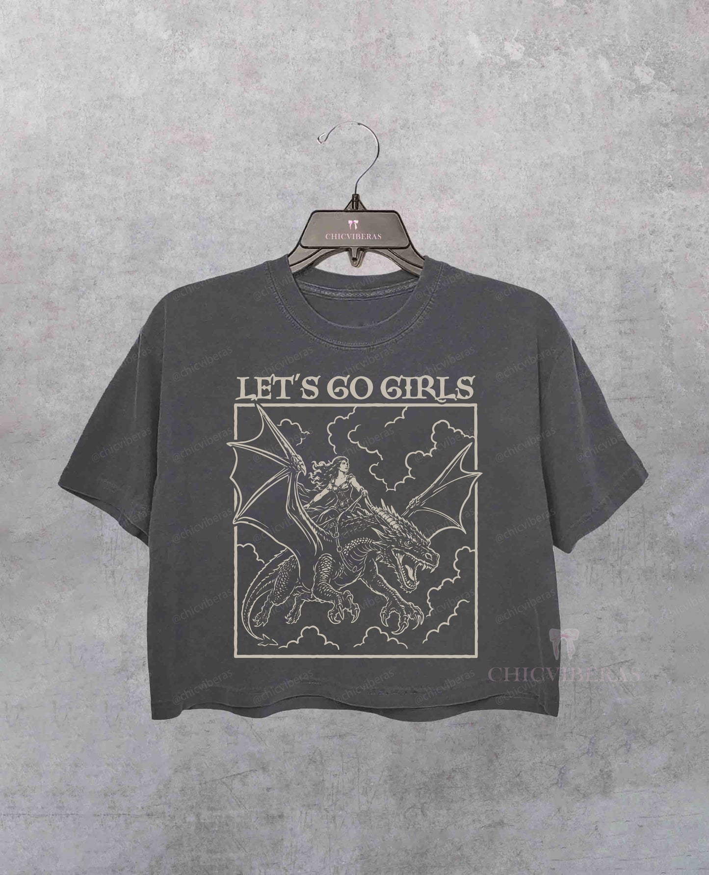 Powerful Girl Fantasy Feminist Let's Go Girls Crop Shir