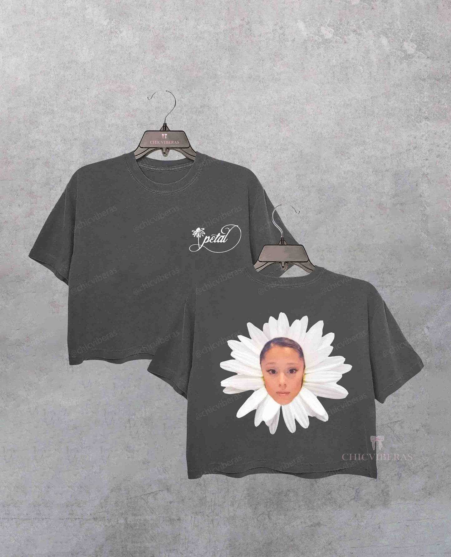 Ariana Flower Petal Daisy Face Crop Shirt