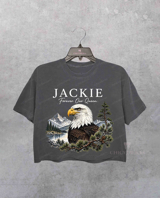 Jackie Bald Eagle Forever Our Queen Crop Shirt