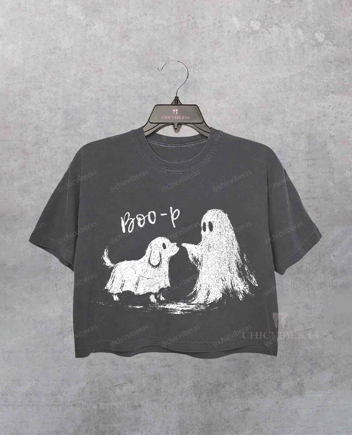 Boo-P Ghost Dog Cute Halloween Dog Crop Shirt