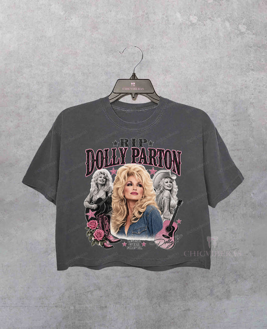 Dolly Parton Memorial Country Music Tribute Crop Shirt