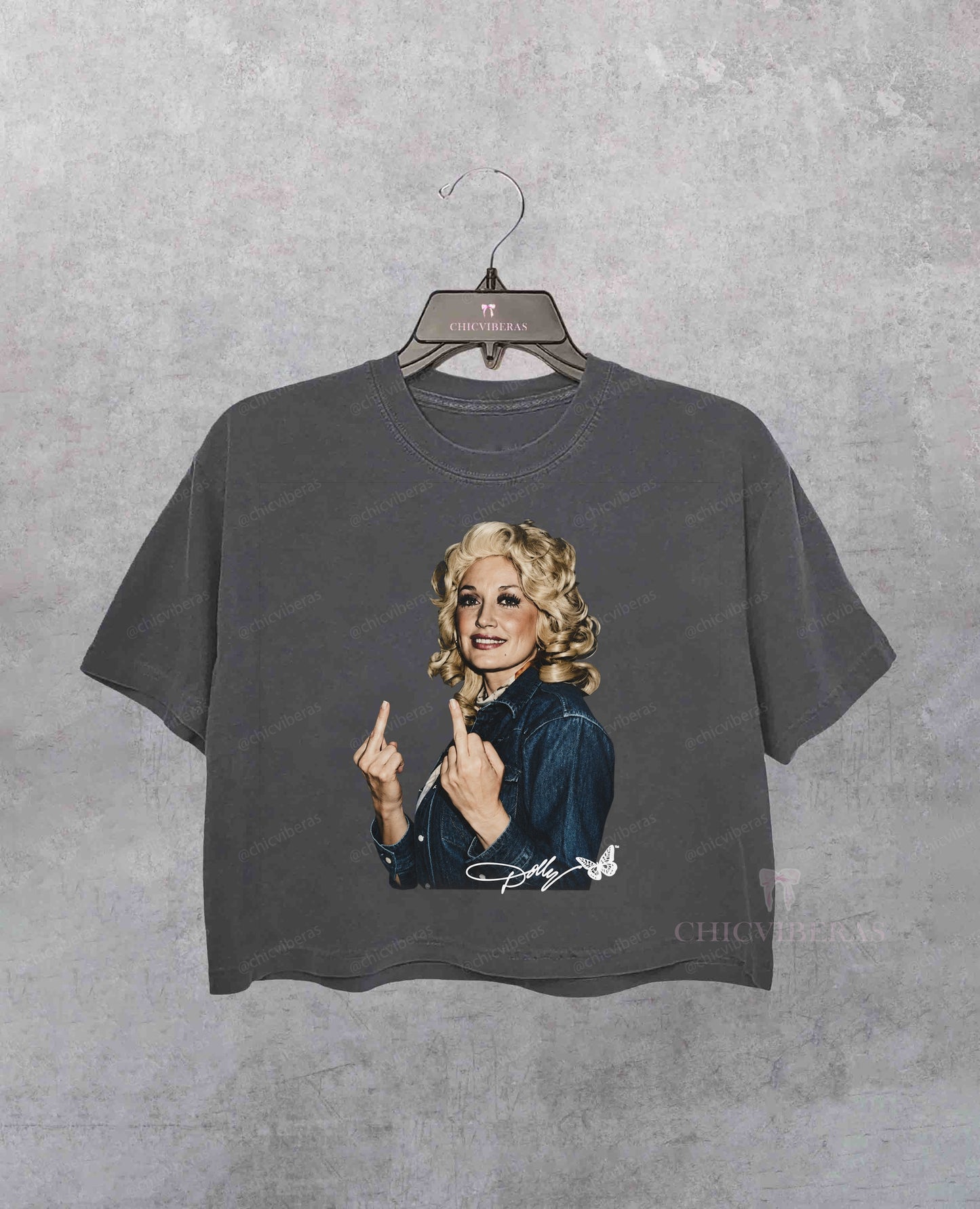Vintage Memory Dolly Parton Cowboy Music Crop Shirt