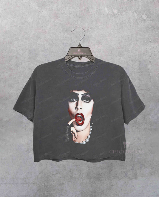 Rocky Horror Picture Show Tim Curry Memorial Crop Shirt