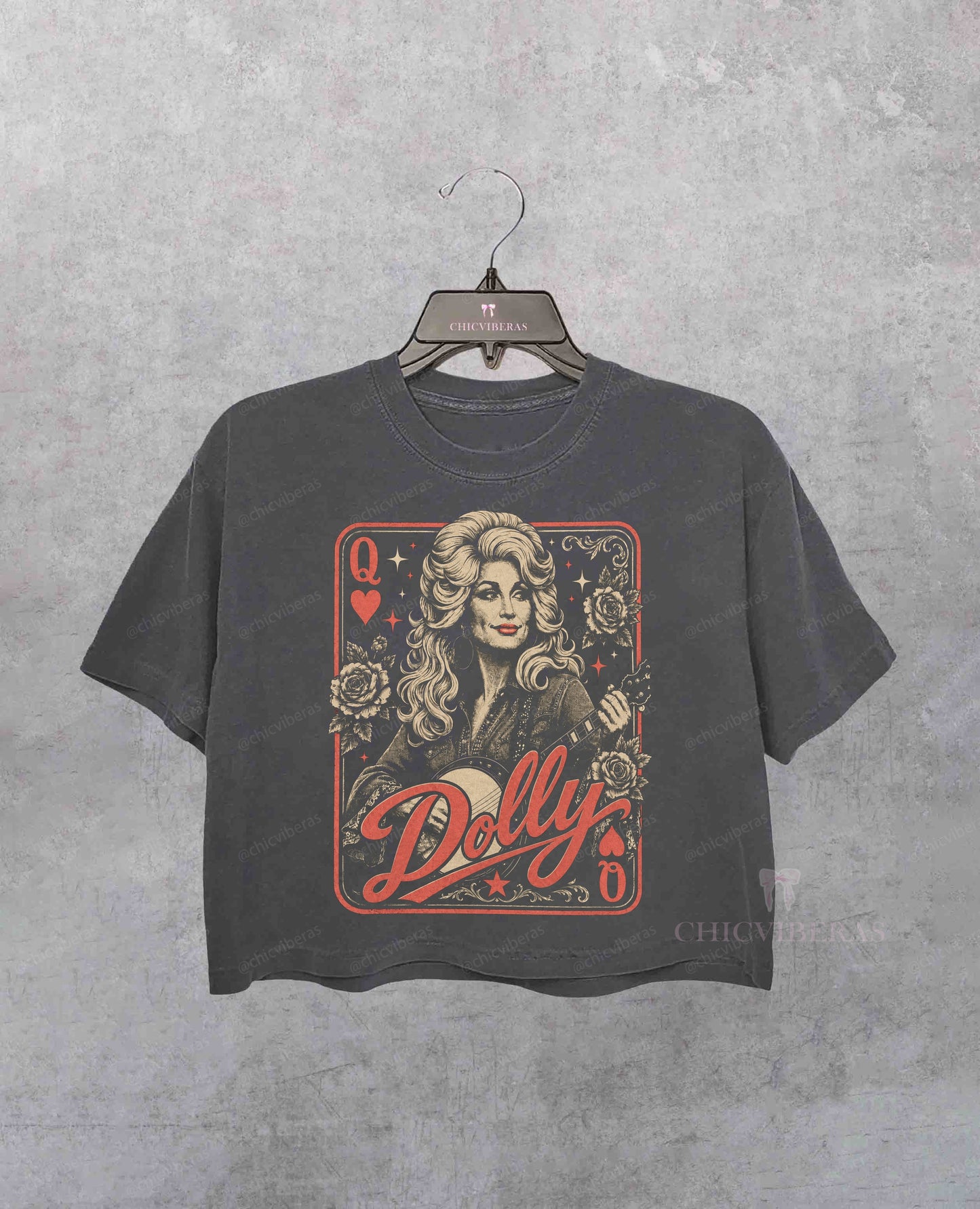 Retro Western RIP Dolly Parton Crop Shirt