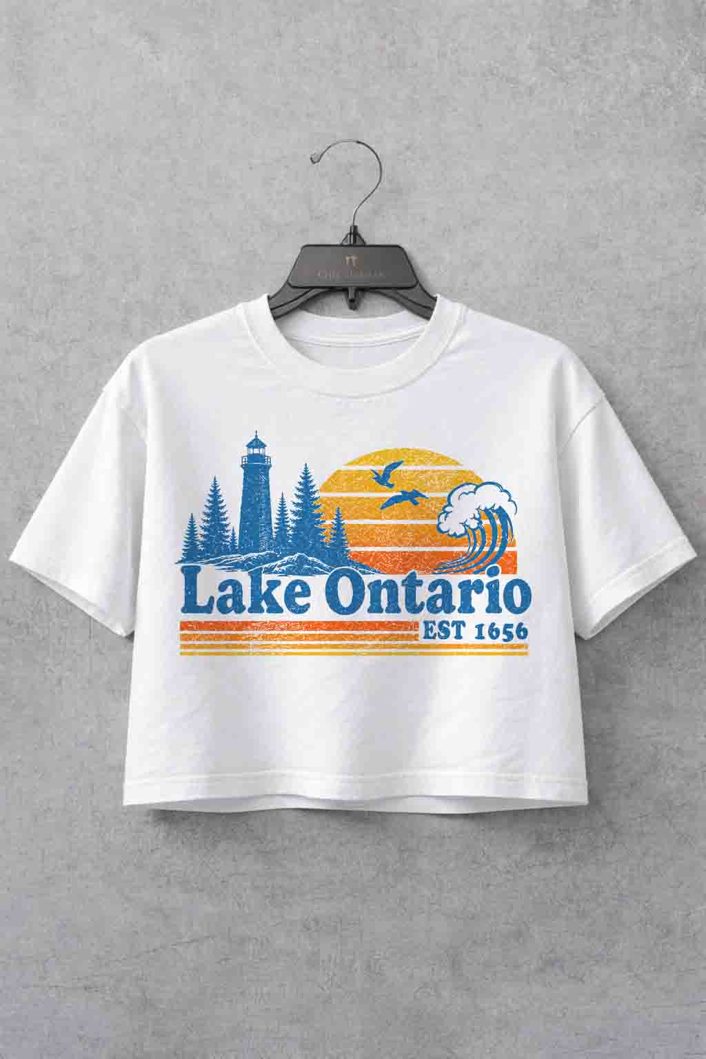 Vintage Lake Ontario Great Lakes Vintage Quiet Activism Crop Shirt