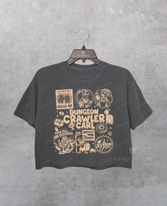 Dungeon Crawler Carl Princess Donut And Mongo Crop Shirt